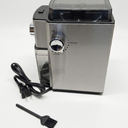 Flat Burr Coffee Grinder Electric,Adjustable Coffee Grinder for Home Use, Burr Mill Grinder with 17 Levels, Large Bean Hopper & Removable Container, silver