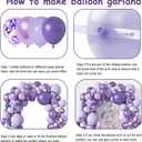Amandir 144Pcs Purple Balloons Garland Arch Kit for Butterfly Baby Shower Decorations for Girl, 12Pcs Butterfly Stickers Lavender Purple Confetti Metallic Balloon for Birthday Wedding Party Decoration