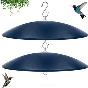 19.25-Inch Extra Large Squirrel Baffle,Hummingbird Feeder Shade Dome Cover, Bird Feeder Rain Guard, Hanging Squirrel Proof for Shepherd's Hook Outdoors (Blue) 2 Pack