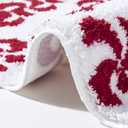 Estmy Cute Christmas Candy 2x3 Throw Rugs Indoor Doormat Non Slip Washable, Holiday Xmas Festive Boho Sweet Colorful Red Scalloped Swirl Small Christmas Area Rugs for Entryway Kitchen Bedroom (24W x 36L)