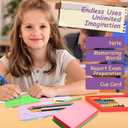 600 Count Colored Blank Index Cards, Unlined Index Cards 3x5Flash Cards Learning Memo Scratch Pad, Heavy Notecards for Studying School Office Supplies