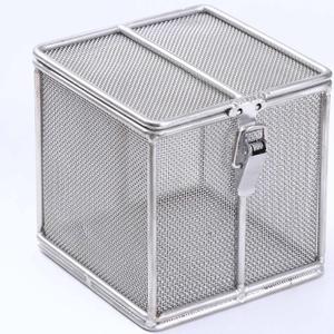 Carligo Multi-Purpose Stainless Steel Mini Organizer Storage Box with Lock - Versatile Basket for Jewelry, Tools, and Small Items (3.6 x 3.6 x 3.6 inches)