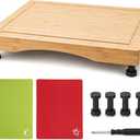 RV Stove Top Cover, Bamboo, 19.5'' W x 16.9'' D (49.5 x 43 cm)
Thicked Bamboo with Juice Groove, 2 Flexible Cutting Mats, Removable Feet, For Small RV Kitchens, Campers, Travel Trailers