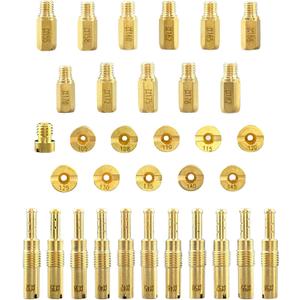 YAMAKATO Aftermarket 33pcs Carburetor Jet Kit w/ 11pcs Slow Pilot Jets and 22pcs Main Jets for Honda PWK Keihin OKO CVK KOSO PE PWM Yamaha Mikuni Carb Upgrade and Rebuild
