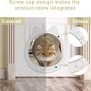 Cat Door Interior Door - Snow White Clean Invisible, Large No-Flap Pet Door for Cats Up to 22 LBS, Easy DIY Setup, No Training