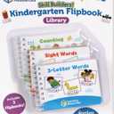Learning Resources Skill Builders! Kindergarten Flipbook Library - 3 Pieces, Ages 5+ Kindergarten Learning Activities, Spelling and Counting for Kids, My First Library for Kids
