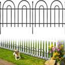 25 Pack Animal Barrier Fence, 35.42ft(L) x 21in(H) No Dig Garden Fence Panels with Decorative Arch Design for Dogs Rabbits, Rustproof Metal Garden Fencing for Outdoor, Lawn, Patio