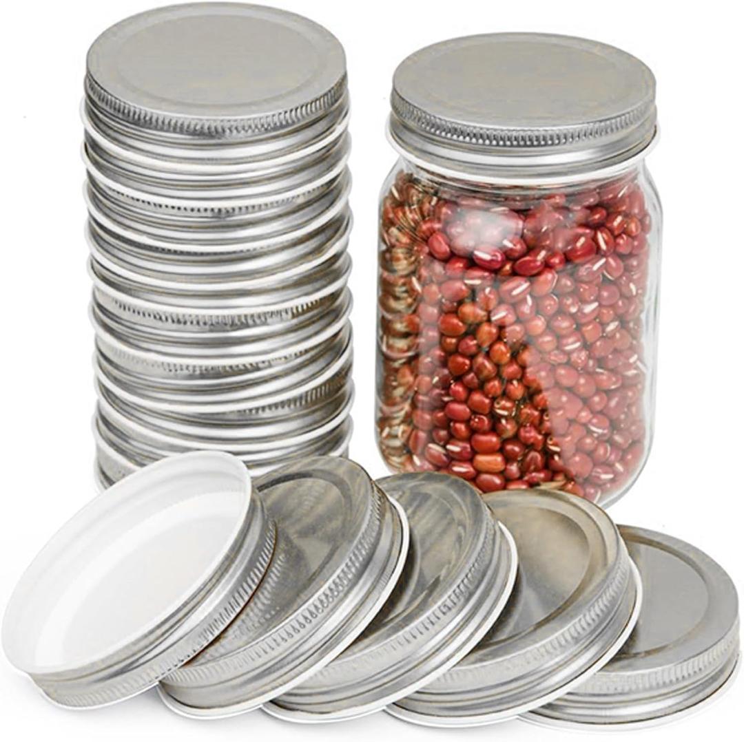 50Pcs 2.75inch Mason Jar Lids Regular Mouth,Lids Leak Proof Secure Mason Storage Solid Caps, 100% Fit & Airtight for Regular Mouth Mason Jars Yogurt Iidss,Canning lidss