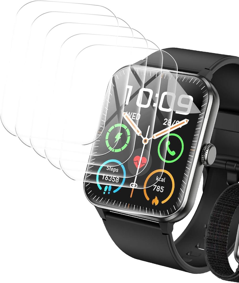 [6 Pack] for Blackview R50Pro 1.85 Inch Screen Protector Anti-blue light, Flexible TPU Film Compatible with Blackview R50Pro Smartwatch,Anti-Scratch Ultra-Thin
