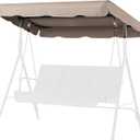 Flexzion Replacement Canopy for Outdoor Swing - 66" X 45" 2 Seat Bench Glider Swings Shade Fabric UV Weather Waterproof for Outdoor Garden Patio Yard Park Porch Seat Furniture, Beige