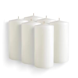 Simply Soson White Pillar Candles Bulk - 2.75x6 Inch, Set of 6 Unscented Pillar Candles, Elegant Tall Pillar Candle, Round Cone tip Pillar Candle for Home Decor, Dinner, Wedding, Party