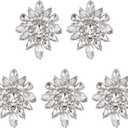 MAYJOYDIY 5Pcs Flower Rhinestone Decorative Patches Crystal Floral Sew on Clothes Rhinestone Appliques Vintage Crystal Patches for Jeans, Jackets, Clothing, Scrapbook, Handbag, Shoes DIY Projects