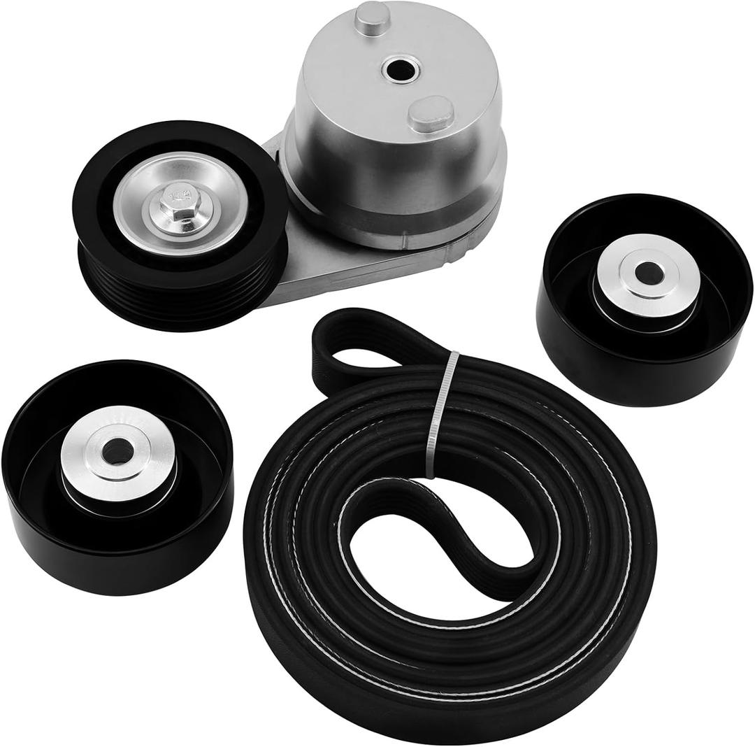 GLOCRORET 90K-38172 Serpentine Belt Tensioner Kit Fit for 2002-2010 Chevy Silverado 2500/3500, for 2002-2010 GMC Sierra 2500/3500 6.6L V8, Replace# 38172 36310 K061195HD