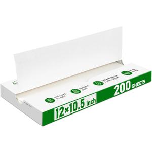 EcoDispose Precut POP UP Deli Paper Sheet Pack of 200, Interfolded Heavy Paper for Food Wrap and Serving (12" x 10-1/2", White