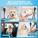 Dog Bathing Tether with Heavy Suction Cup, Dog Grooming Tub Restraint Soft Nylon Leash with Adjustable Collar for Pet Dog Cat Shower and Grooming Red