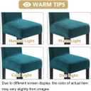 H.VERSAILTEX Velvet Dining Chair Covers Stretch Chair Covers for Dining Room Set of 4 Parson Chair Slipcovers Chair Protectors Covers Dining, Soft Thick Solid Velvet Fabric Washable, Deep Teal