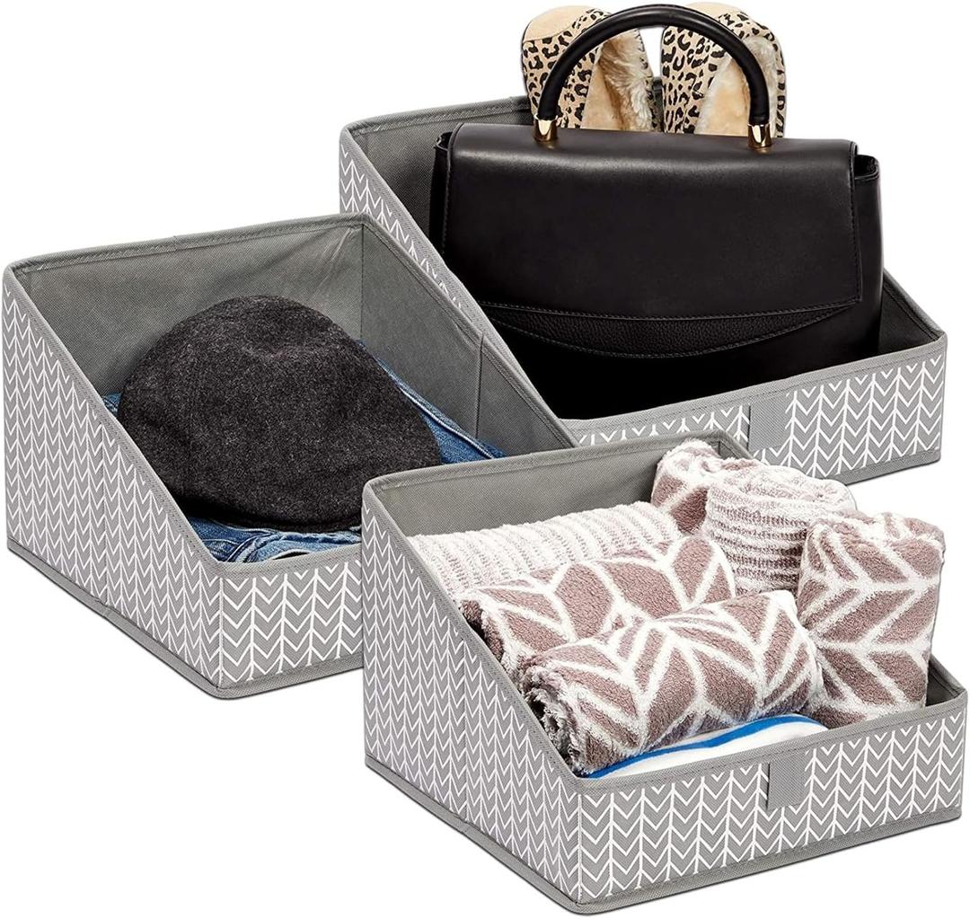 Juvale Non Woven Baskets, Closet Organization Bins (11.4 x 11.4 x 7.9 in, 3 Pack)