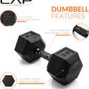 CAP Barbell Coated Hex Dumbbell Weight - Single | 10-120 lbs | Multiple Options