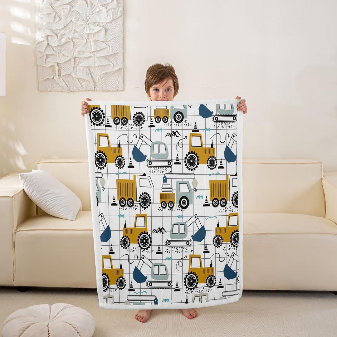 Feelyou Construction Excavator Throw Blanket Kids Toddler 40" x 50"