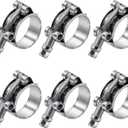 6 Pack 1 inch T-Bolt Hose Clamps, Stainless Steel_304 Working Range 32mm-37mm for 1" Hose ID, Turbo Intake Intercooler Clamp for Automotive