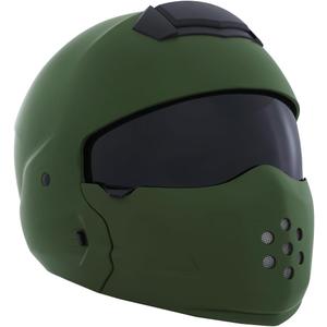 Harssidanzar 3/4 Open Face Motorbike Motorcycle Helmet Full Face Modular Helmets with Visor for Mens and Womens Street Bike Cruiser Scooter DOT Approved CU605US, Medium (Green, L)