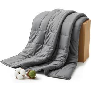 Smart Queen Weighted Blanket for Adults(60"x80",20lbs, Grey) Queen Size Soft Cooling Heavy Blanket for Sleeping, Breathable Blanket with Glass Beads Perfect for 180-210 lbs,All Season,Machine Washable
