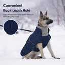 PUMYPOREITY Warm Dog Jacket, Reflective Winter Coat with Adjustable Hook & Loop, Fleece Snowsuit with Turtleneck, Water Resistant Cold Weather Coats for Small Medium Large Dogs, M, Blue