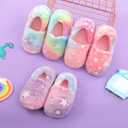 Kids Fuzzy Slippers Luminous Glow in the Dark for Boys Girls House Shoes Indoor (12-13 Little Kid, Green)