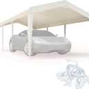 MEI&CO Heavy Duty 10x20 Canopy Replacement Cover - 3-Layer 300D Oxford + PU, 8 Vertical Legs, Weather & UV Resistant (Frame Not Included) - Fits 10x20 Frame, Ideal for Vehicles, Camping, Construction