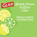 Glad Small Trash Bags 4 Gallon, Febreze Sweet Citron & Lime Garbage Bags, Odor Resistant with Drawstring, 80 Count