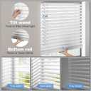 SMONTER 2" Slat Faux Wood Blinds with Crown Valance- Cordless Horizontal Blinds Room Darkening Blinds for Windows Bedroom, Bathroom, Living Room, Glass Door Interior Decor, 45" Wx 48" H