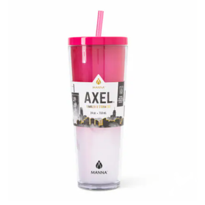 Manna™ Axel™ Plastic Tumbler & Straw Set - Pink