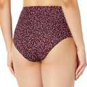Amazon Essentials Women's High Waist Swim Bottom (Available in Plus Size) (Brick Red Leopard)