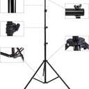 HYJ-INC Photo Background Support System with 8.5 x 10ft Backdrop Stand Kit, 100% White Cotton Muslin Backdrop,Clamp, Carry Bag for Photography Video Studio