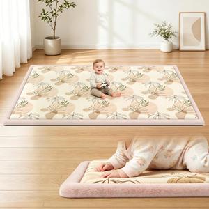 Babyvoye Baby Play Mat for Floor,1.3" Thick Elasti-Foam 74x50 Playpen Mat