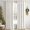 MIULEE Velvet Curtains Pure White Elegant Grommet Curtains Thermal Insulated Soundproof Room Darkening Curtains/Drapes for Classical Living Room Bedroom Decor 52 x 84 Inch Set of 2