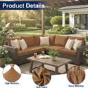 Smiry Waterproof Patio Cushion Covers, Stretch Outdoor Couch Slipcovers Replacement Washable Furniture Protector Sofa Chair Seat Cover for Dogs and Pets (14 Pcs, Camel)