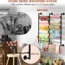 Ofiray-home Double 6-Tier Ribbon Storage Organizer, Large Capacity Wall Mount Ribbon Organizer with 12 Removable Rods, Gift Bag Yarn Storage Holder for Craft Room, Flower Shop, DIY Supplies - Metal