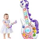 Marstone Toys for 1 2 Year Old Girl Birthday Gifts: Baby Musical Unicorn Toys 12-18 Months, Educational Cartoon Guitar for Toddler Boy Kid 1-3, Infant 1st First Interactive Learning Birthday Present