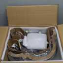 Farmhouse Rustic Wooden Chandelier, 6-Light Farmhouse Hanging Light Fixture with Black Metal & Brown Wood, for Dining Room, Kitchen, Living Room, Entryway, Foyer, Bedroom, Hallway