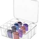 Tie Organizer Dividers Box, 16 Compartment Sock Underwear Drawer Organizer with Lid, Removable Divided Drawer Wardrobe Storage Box for Tie, Bra Storage (16-Cell)