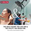 Delta 4-Setting In2ition 2-in-1 Dual Shower Head with HandHeld Spray, Brushed Nickel Detachable Shower Head with Hose, Showerhead, 1.75 GPM Flow Rate, SpotShield Nickel 75486CSN