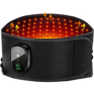 Heating Pad for Back Comfort, Cordless Lower Back Heating Pad Rechargeable Heated Waist Belt Wrap with Built-in Warming Layer 5 Heat Options & 3 Auto Timer