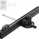 VEVOR Precision Miter Gauge, Standard Slot 3/4'' x 3/8'', Aluminum Alloy Table Saw Miter Gauge with 24 in Grating 15 Angle Stops Adjustable Spring Loaded Plunger and Removable Disc, for Woodworking