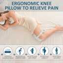 Knee Pillow for Side Sleepers, Memory Foam Leg Pillow for Side Sleeping, Between Legs Pillow for Hip and Back Pain Relief - Side Sleeper Pillow with Breathable Pillowcase and Elastic Strap (Grey & Blue)