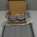 Coffee Table Tray - Large Ottoman Trays for Living Rooms - Wood Serving Tray with Handles(2 Sets) - Wooden Tray for Coffee Table, 4 Round Coasters Included, Gray