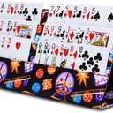 Large Playing Card Holder for Poker Canasta Bridge Games Bingo Card Holder for Pull Tabs Gambling Tickets Bingo Stuff Supplies Family Game Night Accessories for Adults Seniors (Black/Purple)