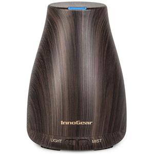 InnoGear Essential Oil Diffuser, Ultrasonic Diffusers for Home Aromatherapy Humidifier for Bedroom Room 7 Colors LED 2 Mist Mode Auto Off, Brown