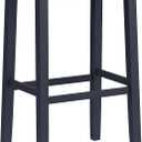 Hillsdale Fiddler Wood Backless Bar Height Stool with Saddle-Style Seat, Navy