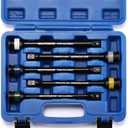 MIXPOWER 5 Piece 1/2" Drive Torque Limiting Socket Extension Bars, CR-MO, 8 Inch Long, Impact Grade Bars -Color Coded for Easy Identification, 65 to 140 Ft-Lbs, Impact Torque Limiter Set